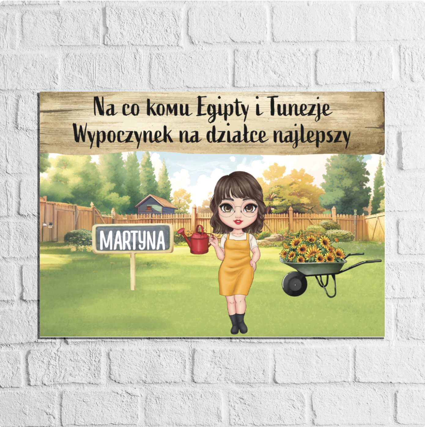 Wypoczynek na działce najlepszy - Tabliczka