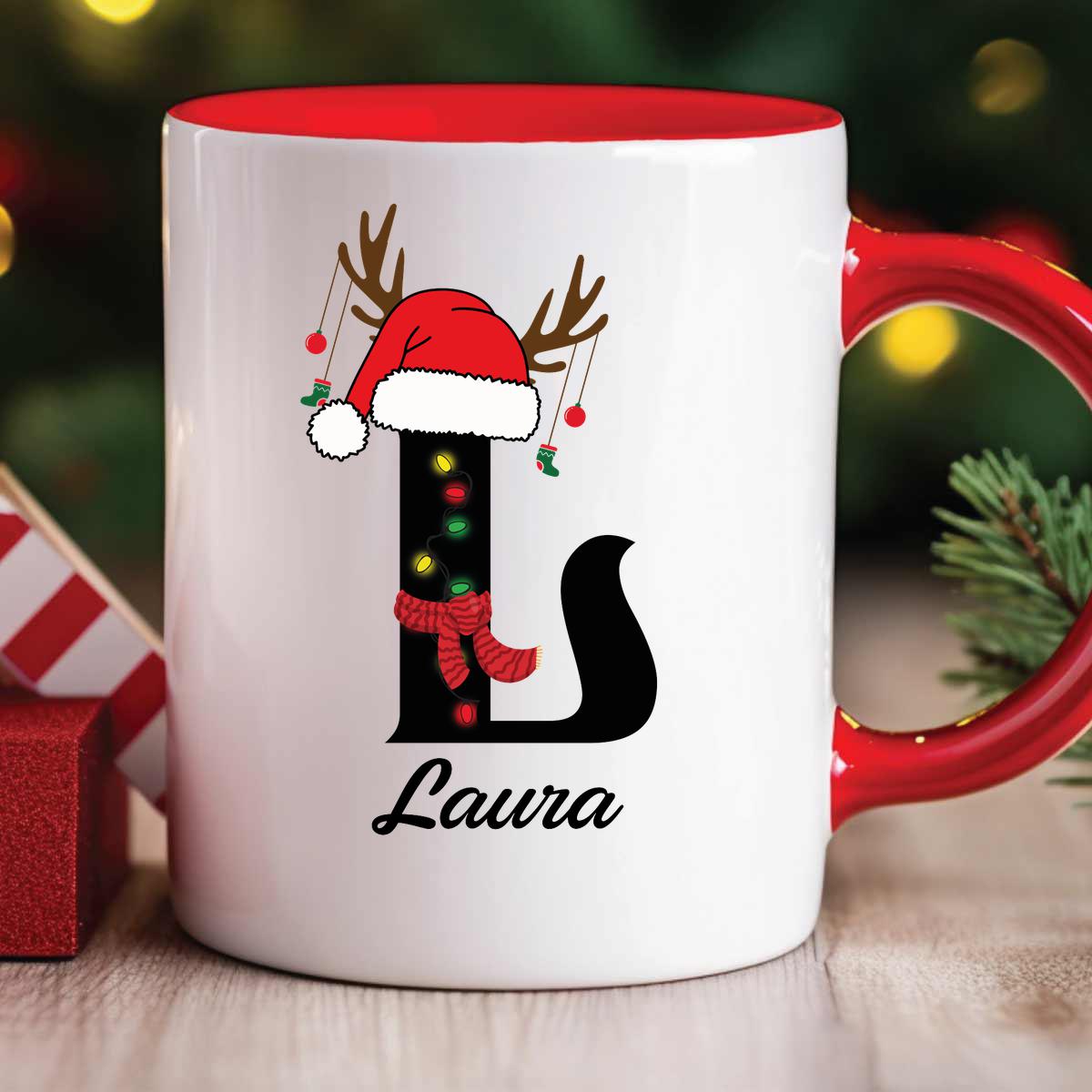 Literka z świąteczną czapką - kubek