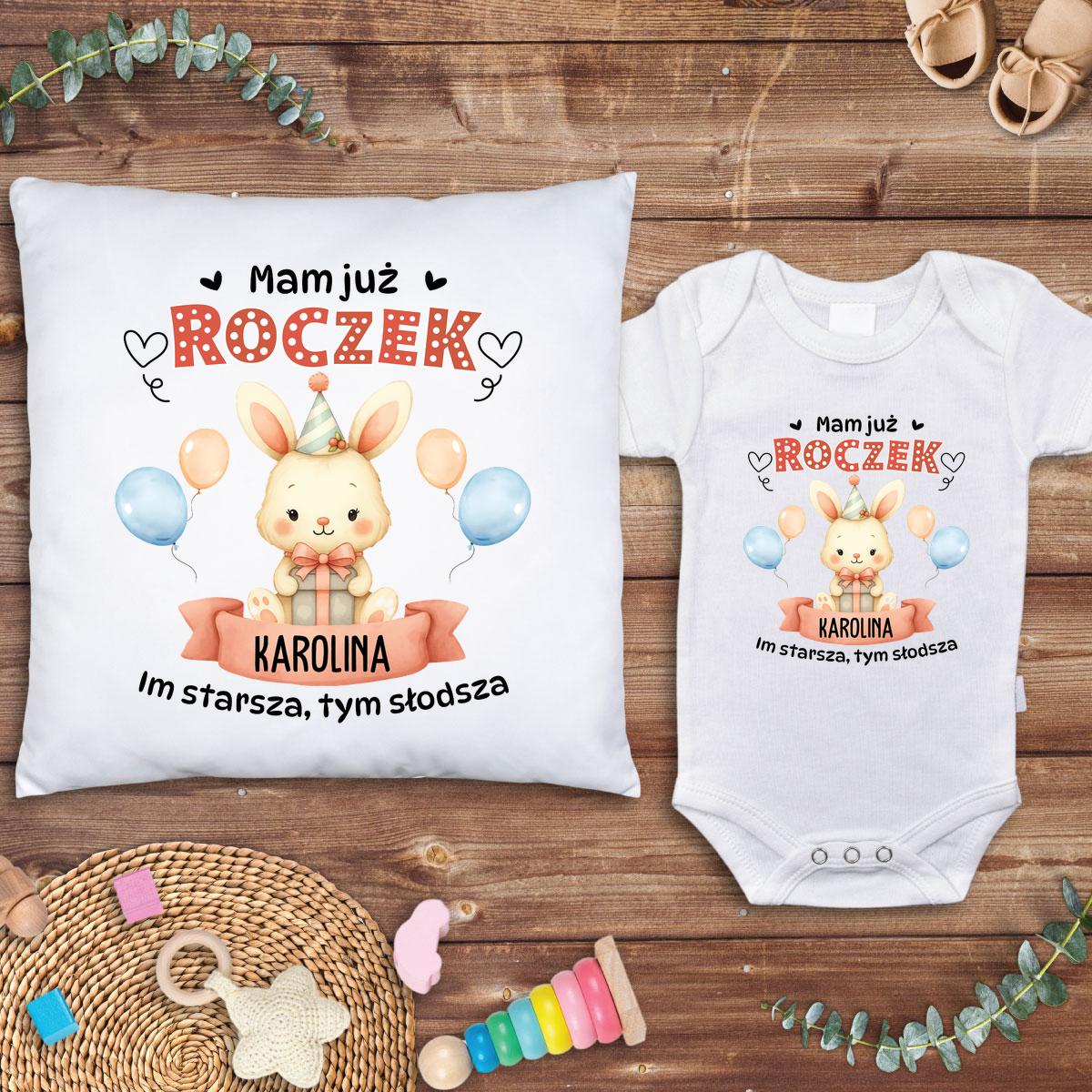 Mam roczek - Zestaw Poduszka + Body