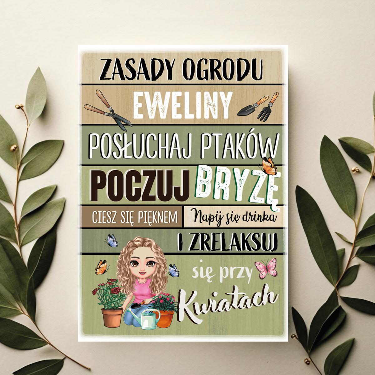 Tabliczka - Zasady Ogrodu